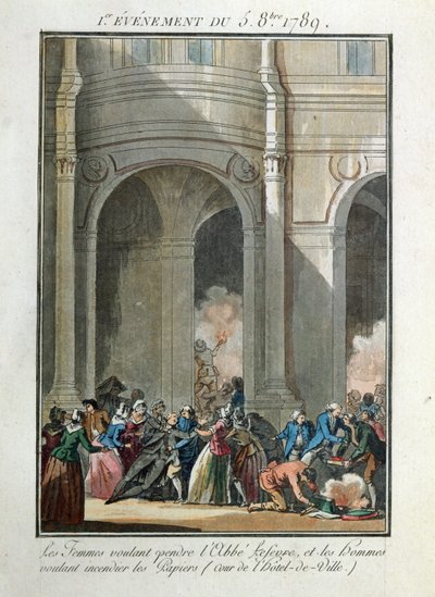 Événements du 5 octobre 1789 : Les femmes veulent pendre le prêtre Lefevre - Jean Francois Janinet